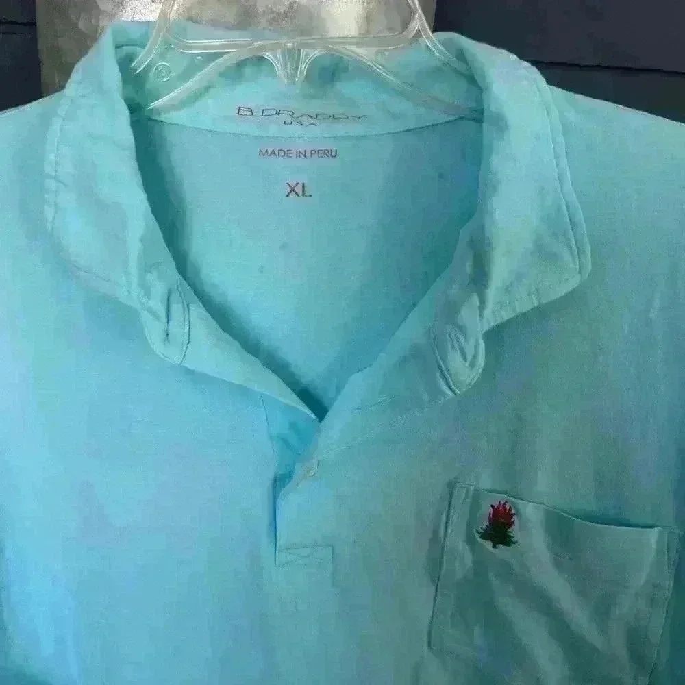 B draddy teal blue golf polo xl - Picture 2 of 3